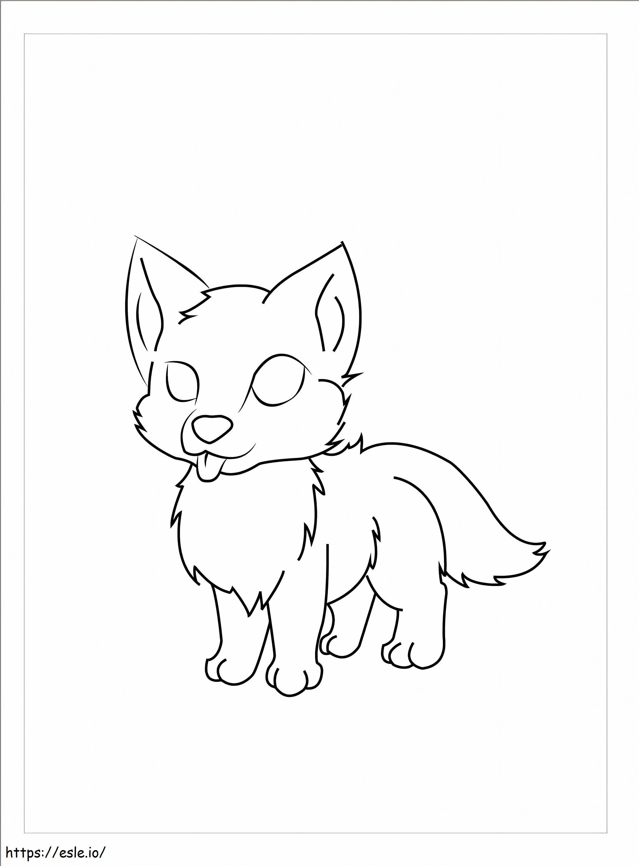 Beautiful Baby Wolf coloring page