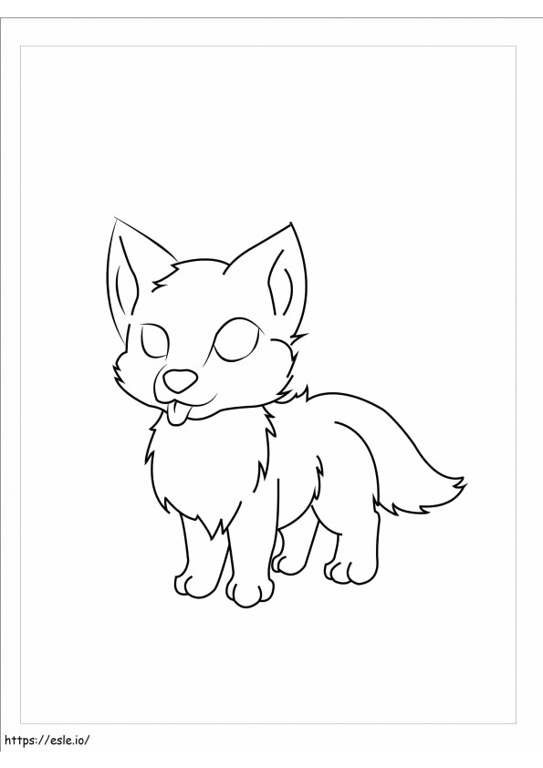 Beautiful Baby Wolf coloring page