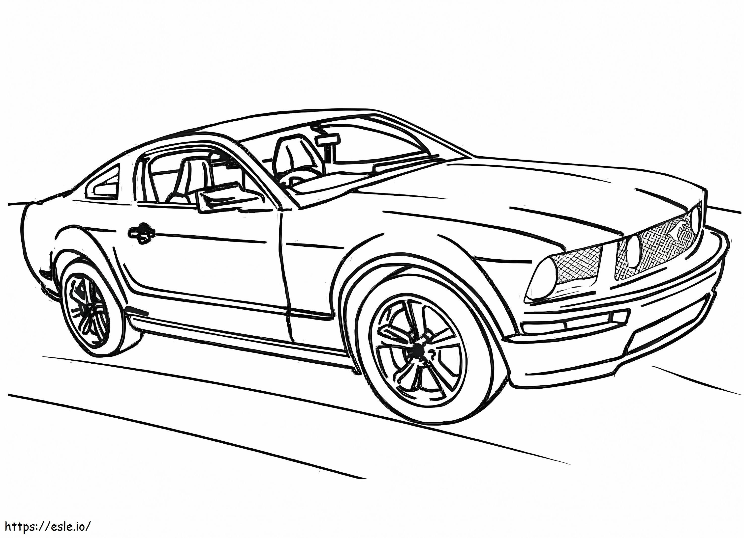 Gratis Mustang-auto kleurplaat kleurplaat