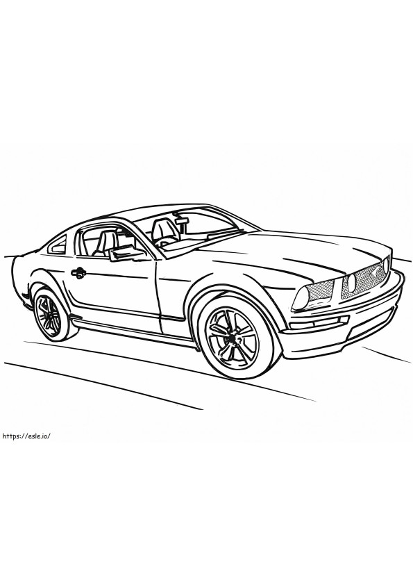 Gratis Mustang-auto kleurplaat