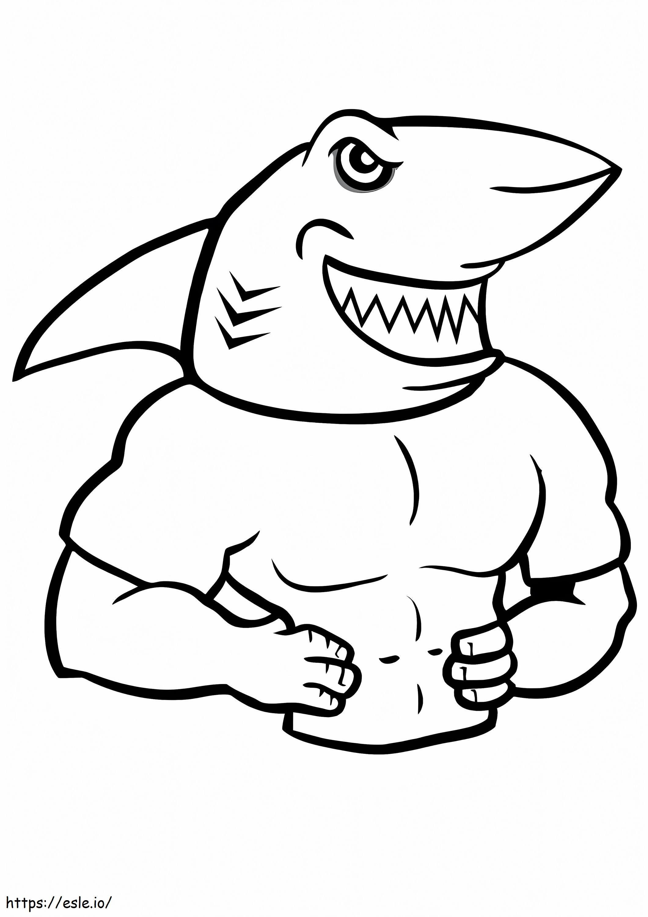 Strong Shark coloring page