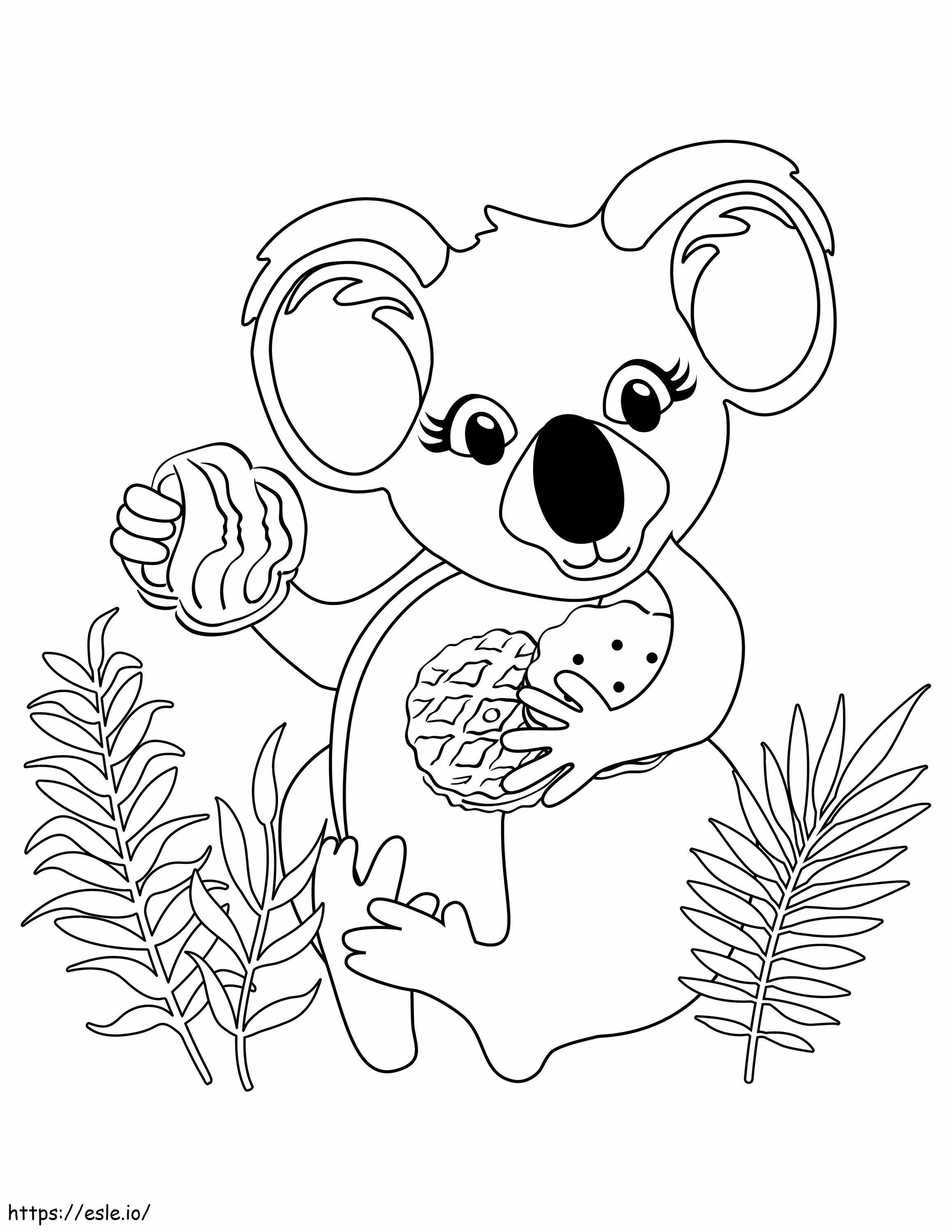 Koala With Cookies coloring page