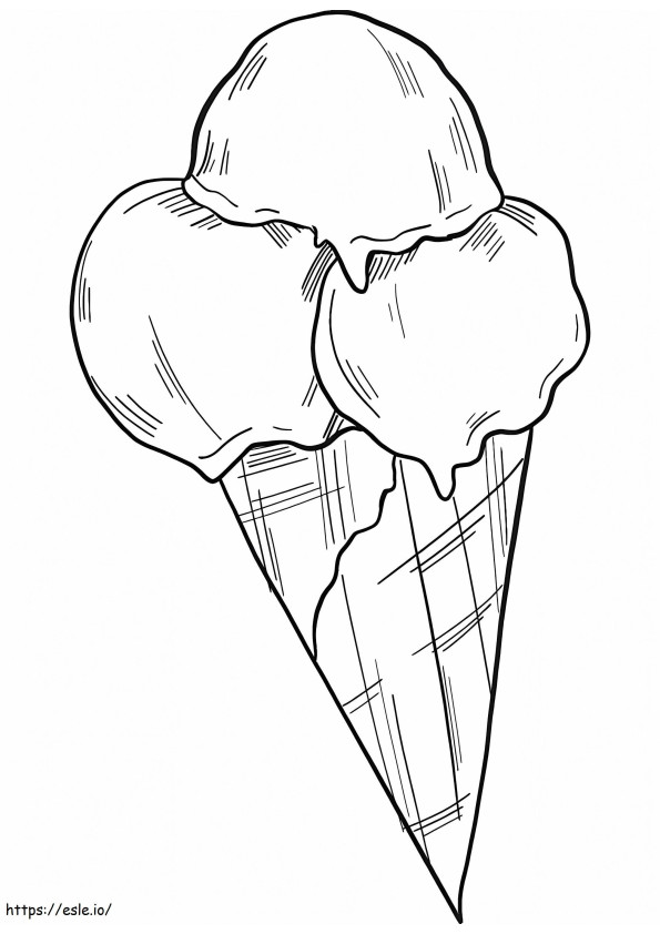 アイスクリームコーン 1 ぬりえ - 塗り絵
