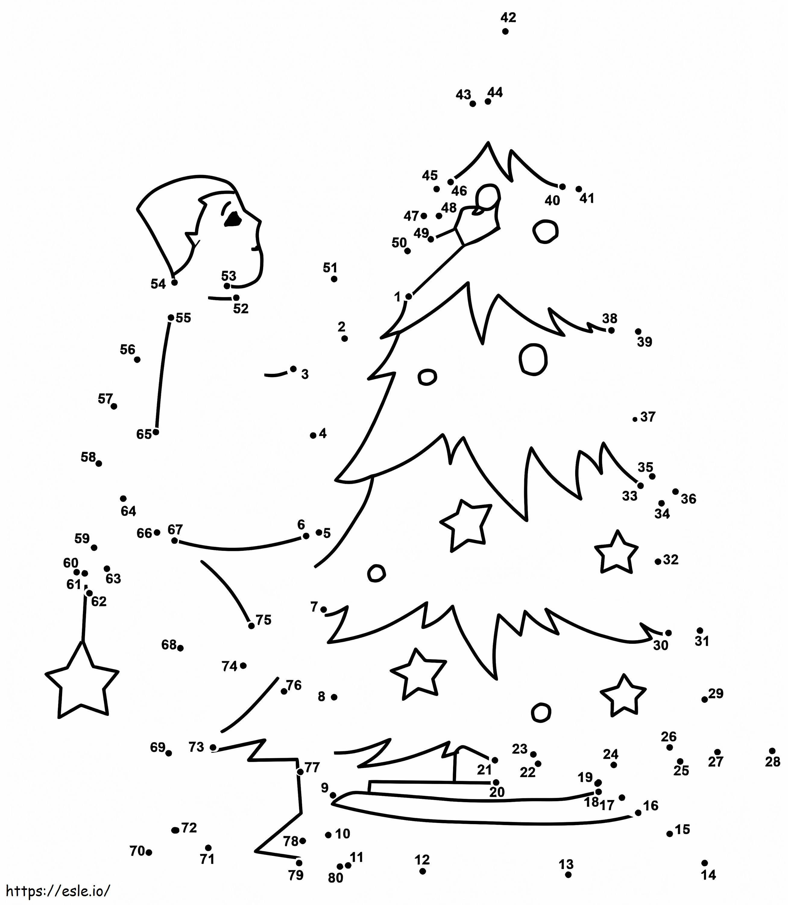 Decorating Christmas Tree Dot To Dots coloring page