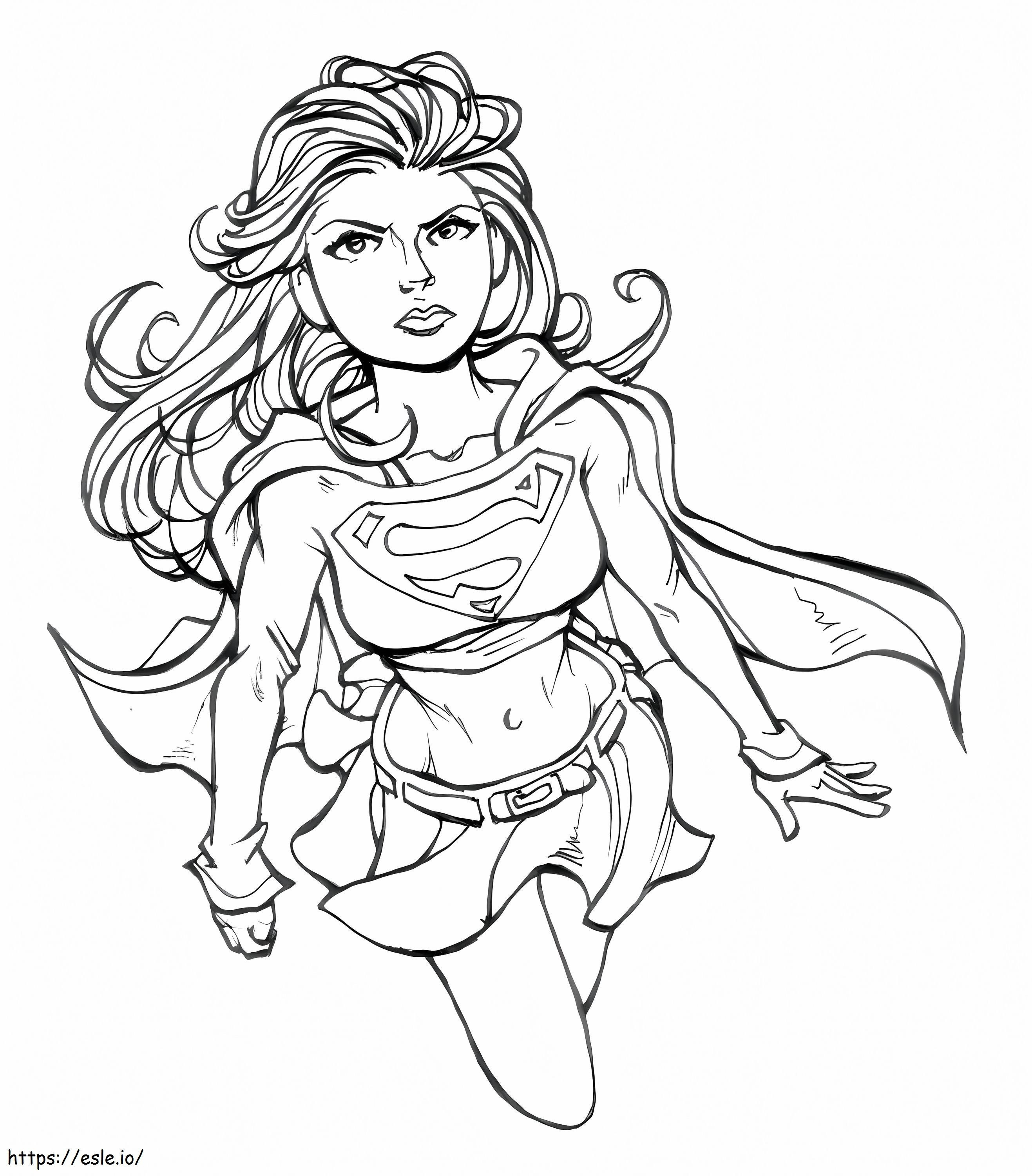 Angry Supergirl coloring page