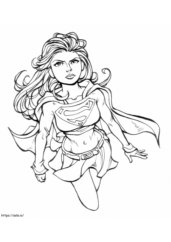 Coloriage Supergirl en colère à imprimer dessin
