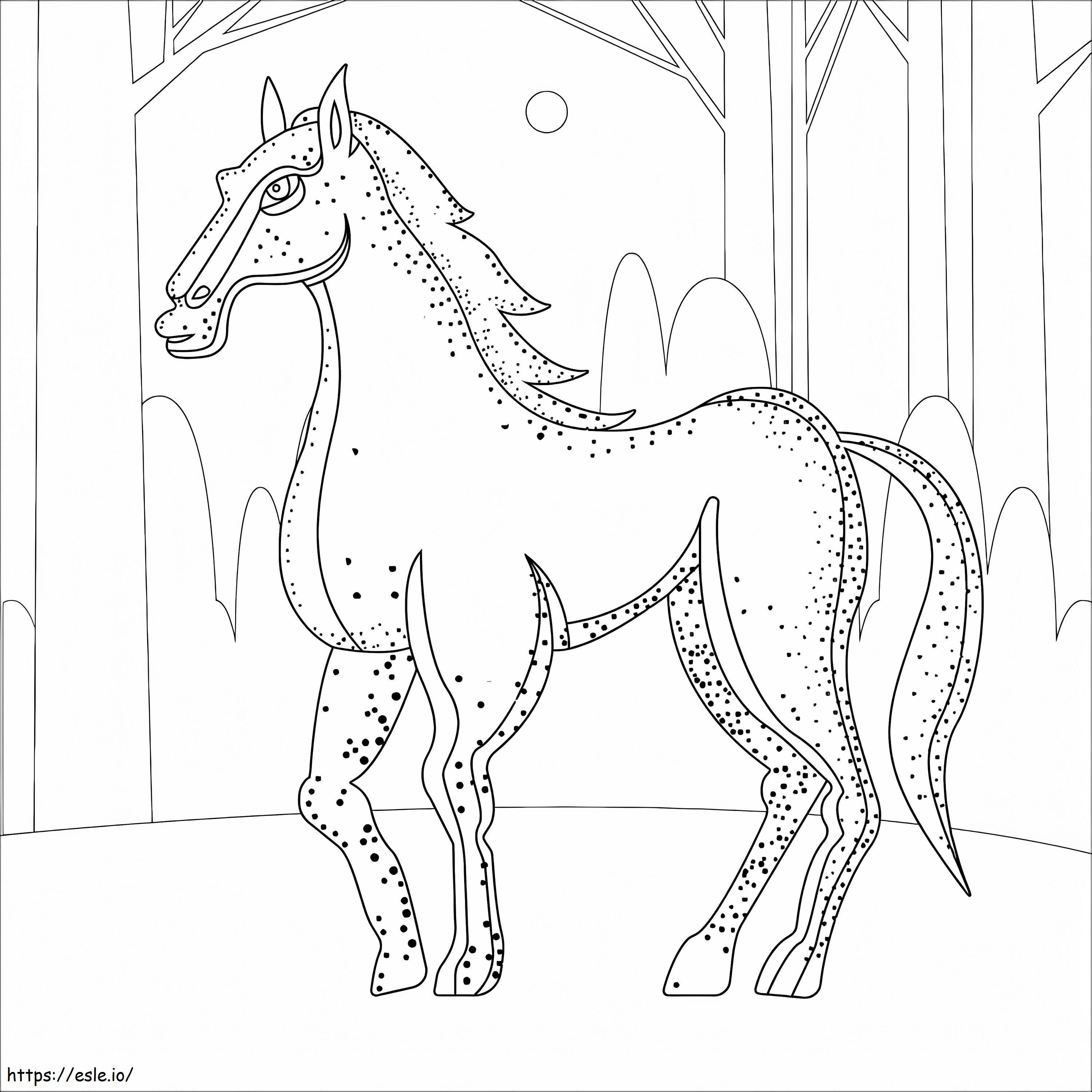 Horse In The Forest coloring page