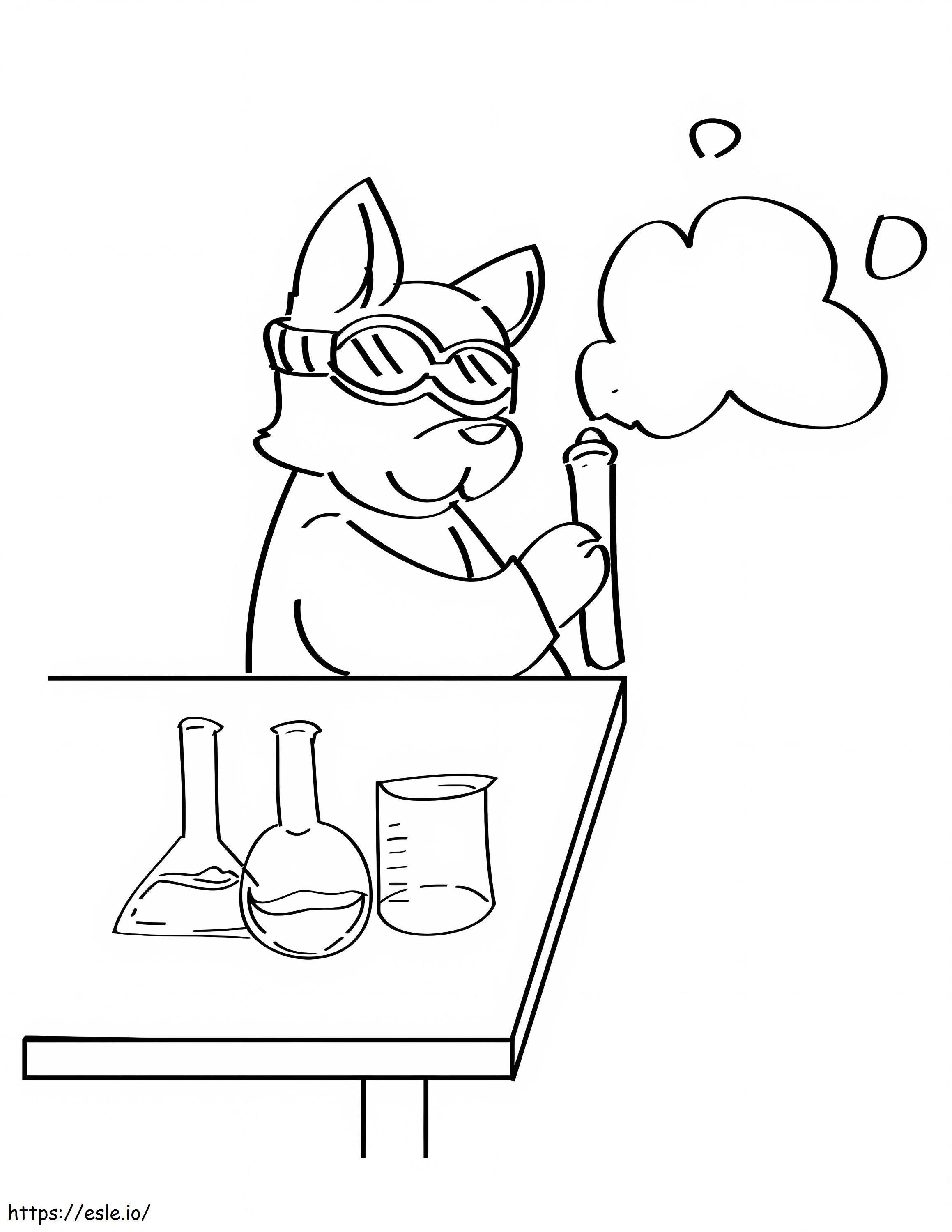 Science Cat coloring page
