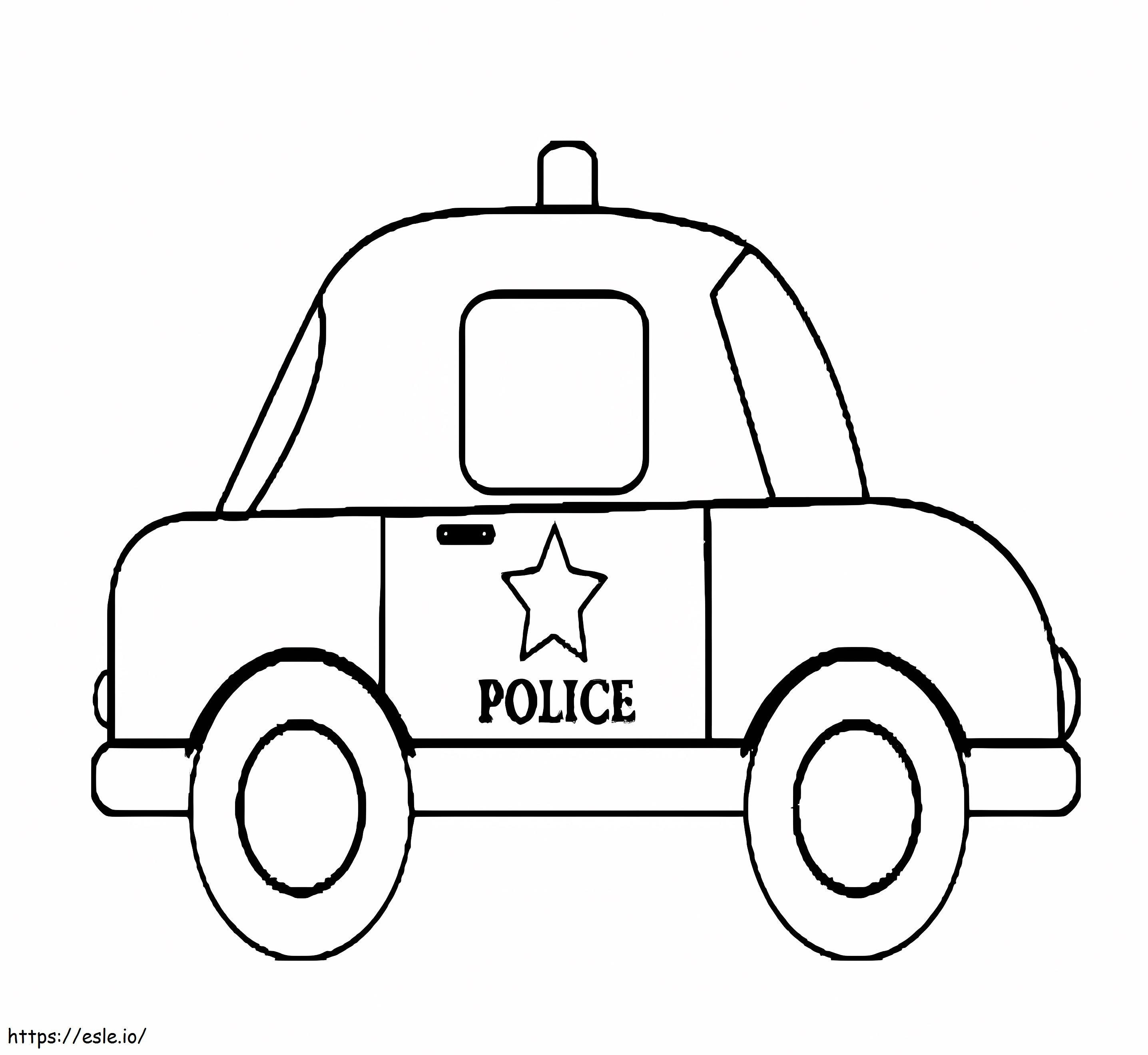 Łatwy samochód policyjny kolorowanka