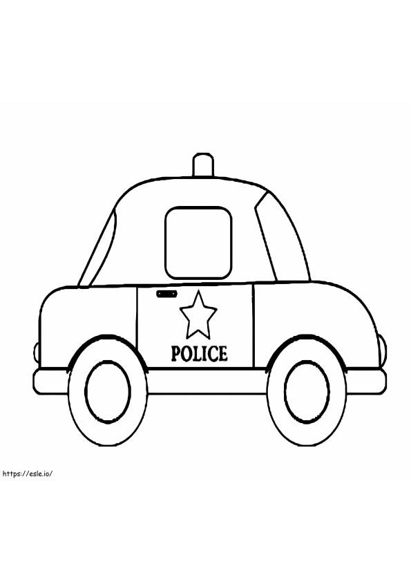 Carro de polícia fácil para colorir
