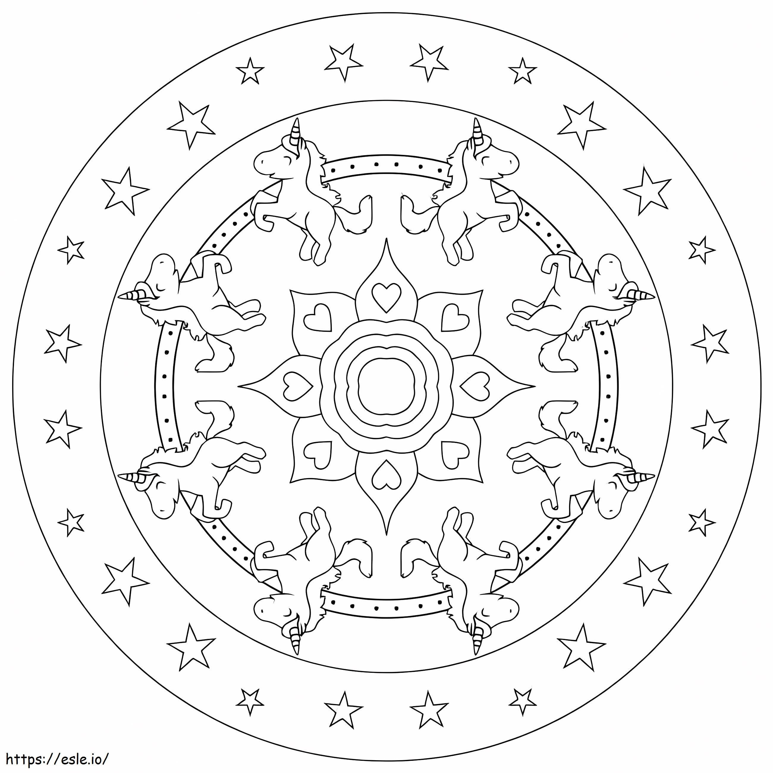Coloriage Mandala Licorne 8 à imprimer dessin