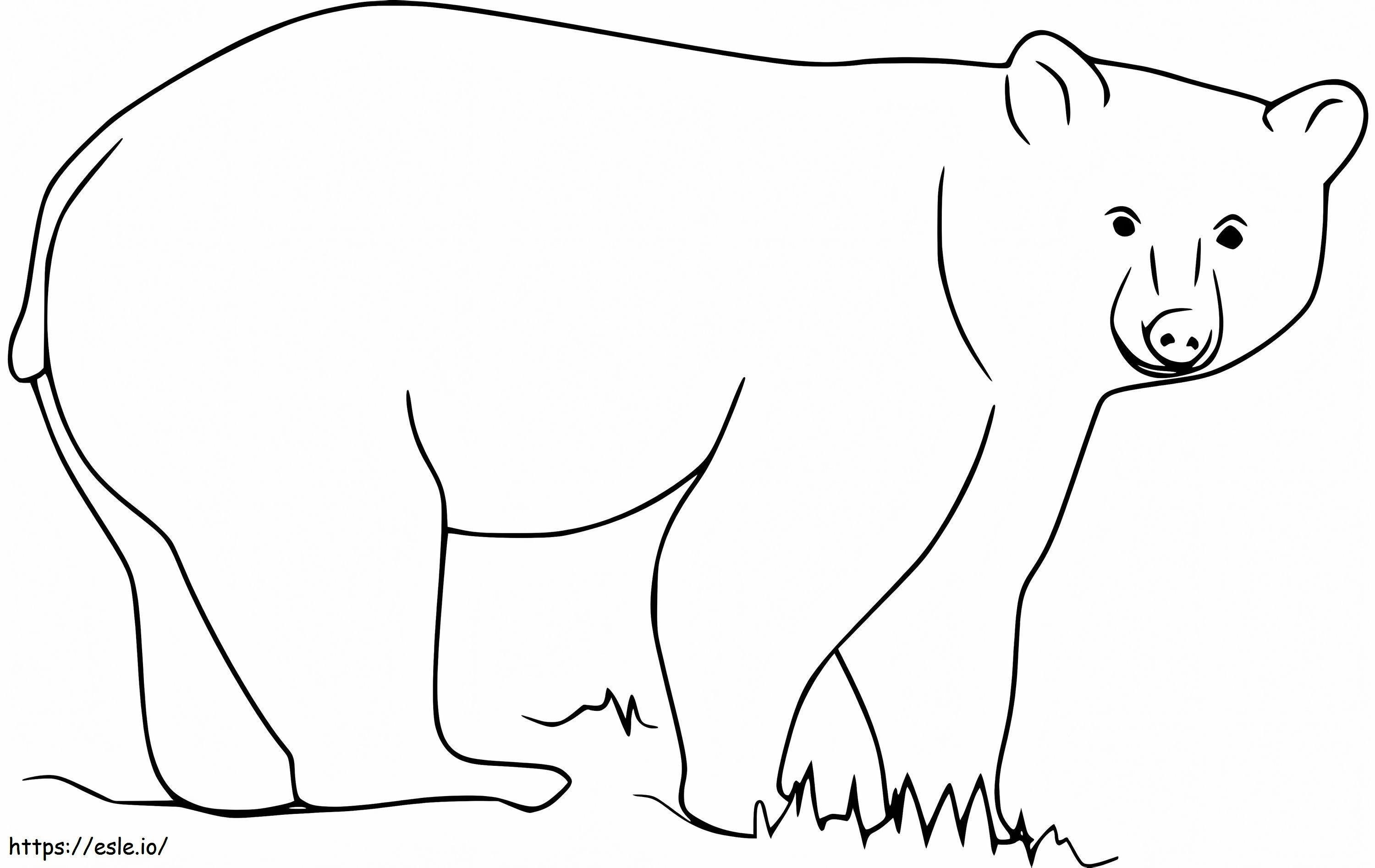 Urso Preto Na Grama para colorir
