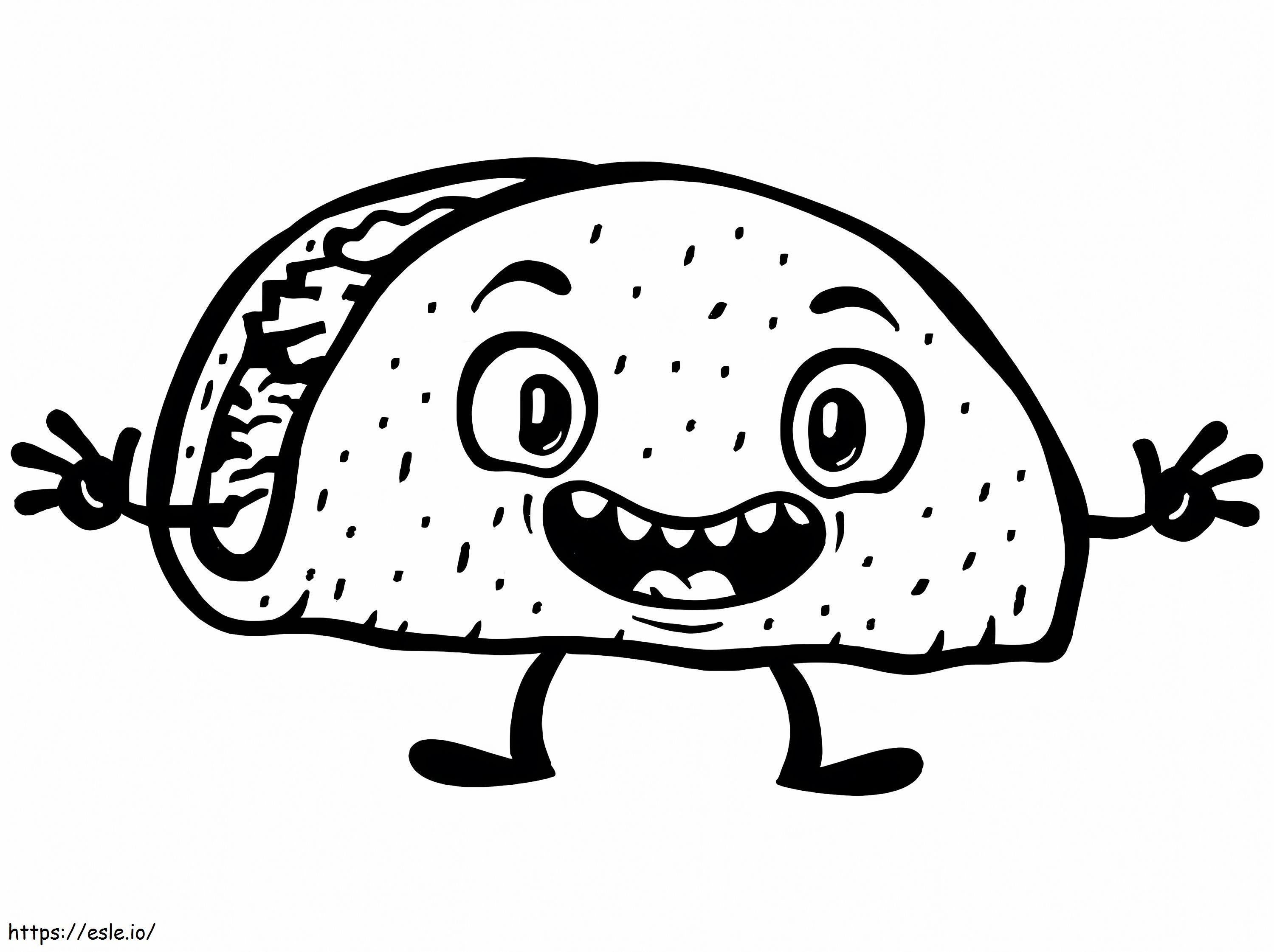 Lustiger Taco-Typ ausmalbilder