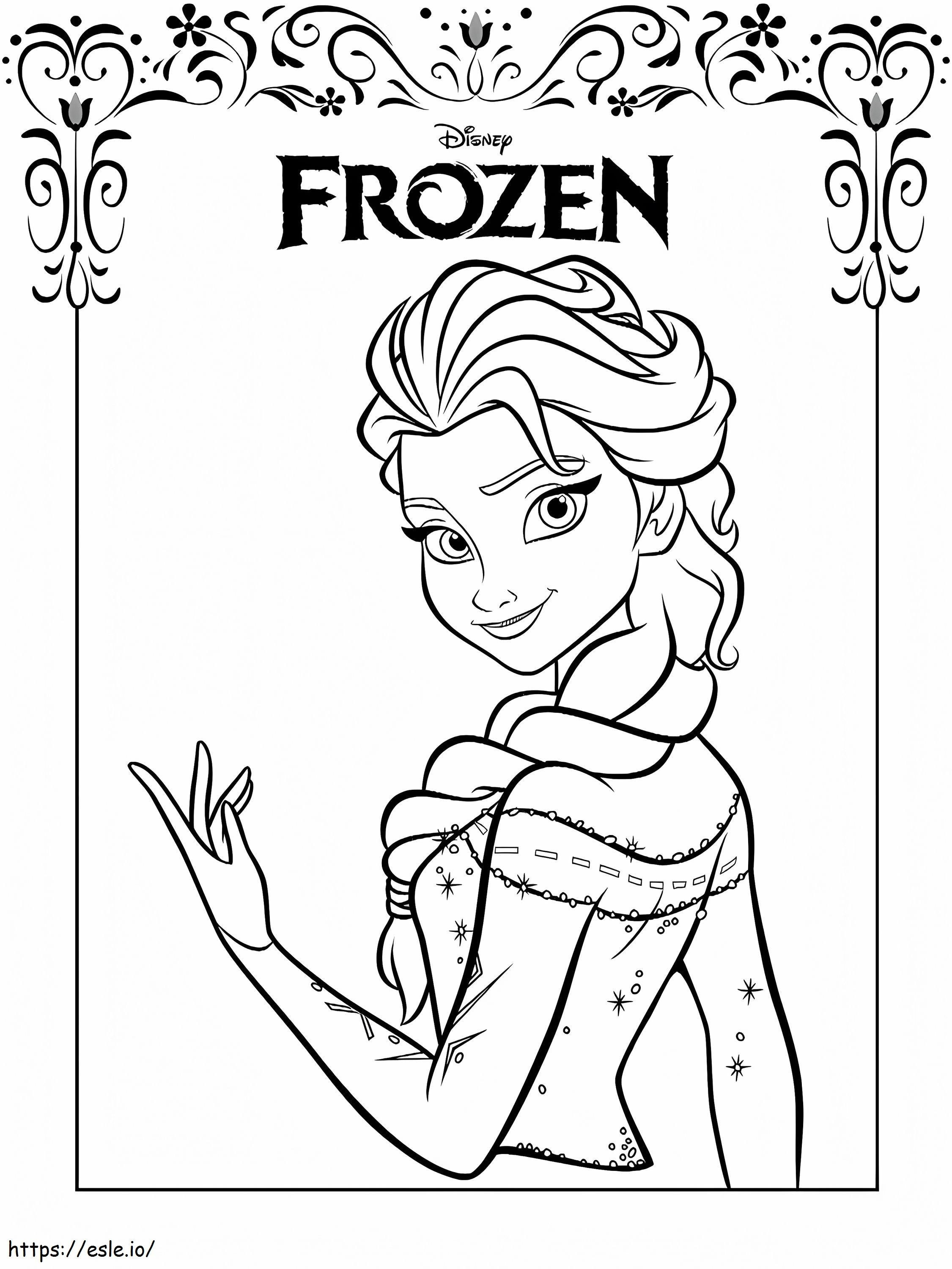 Coloriage Elsa du film La Reine des Neiges à imprimer dessin