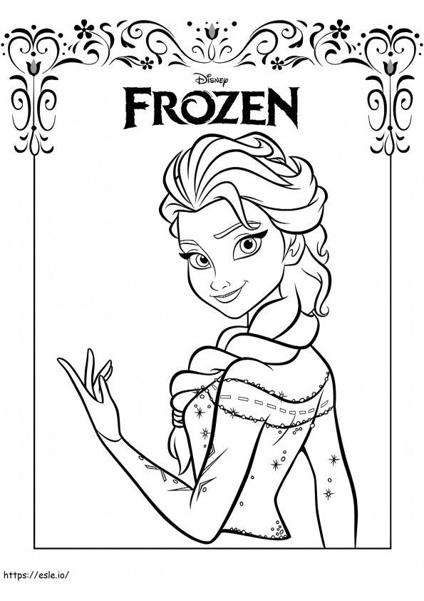 Elsa din filmul Frozen de colorat