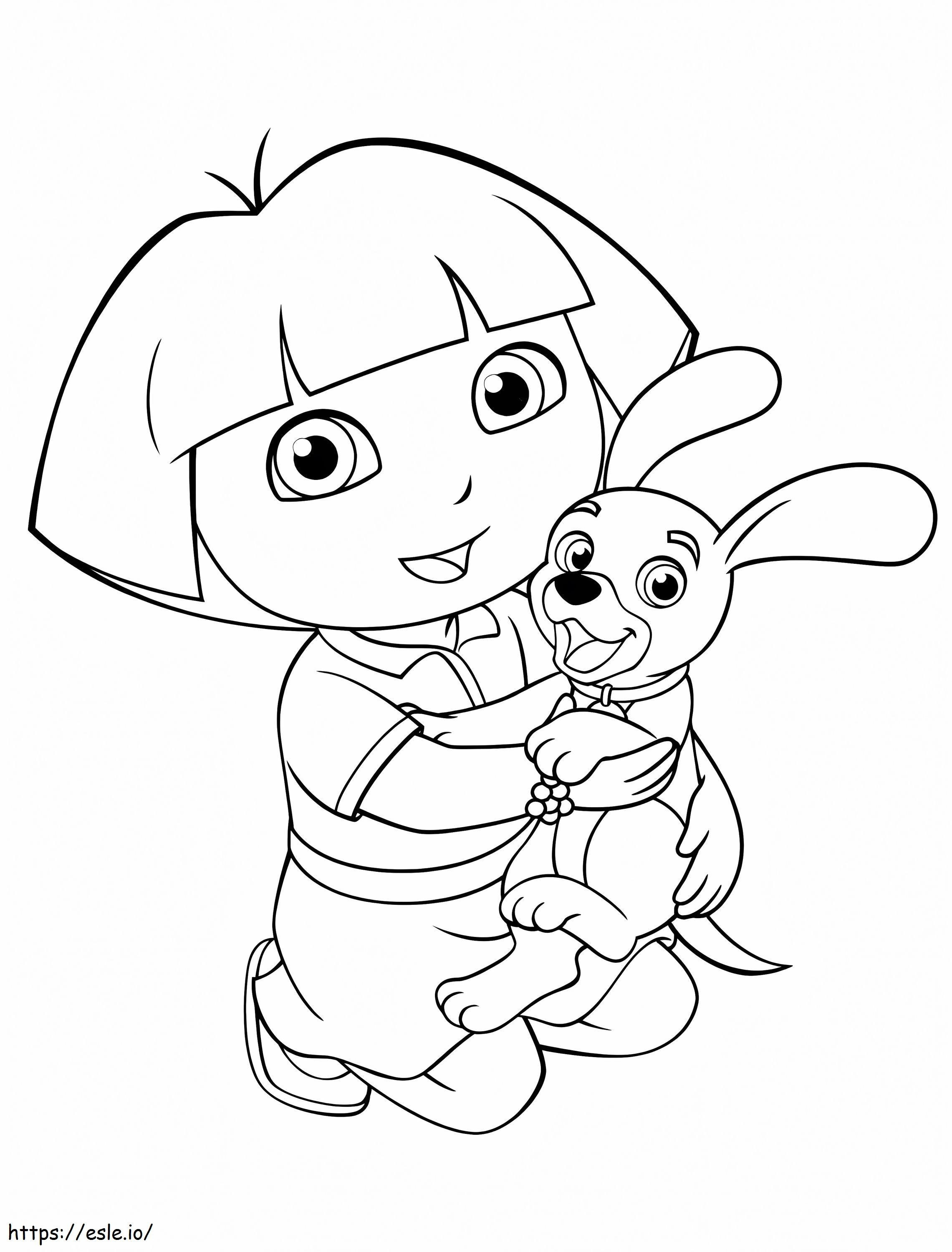 Friendly Dora coloring page