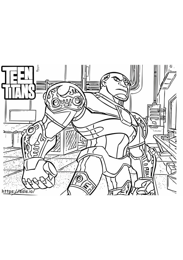 Kyborgi The Teen Titansista värityskuva