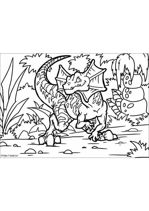 Dilophosaurus Smiling coloring page