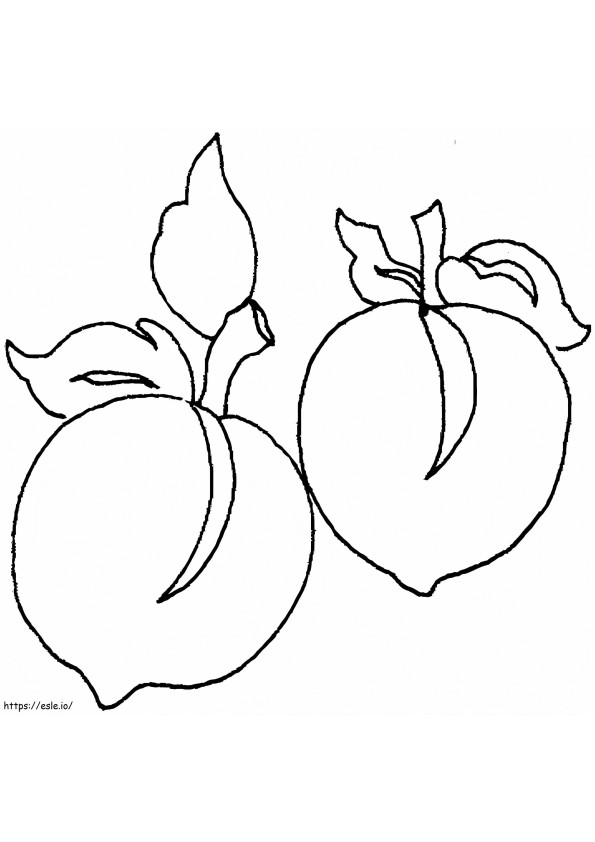 Zwei Pfirsichfrüchte ausmalbilder
