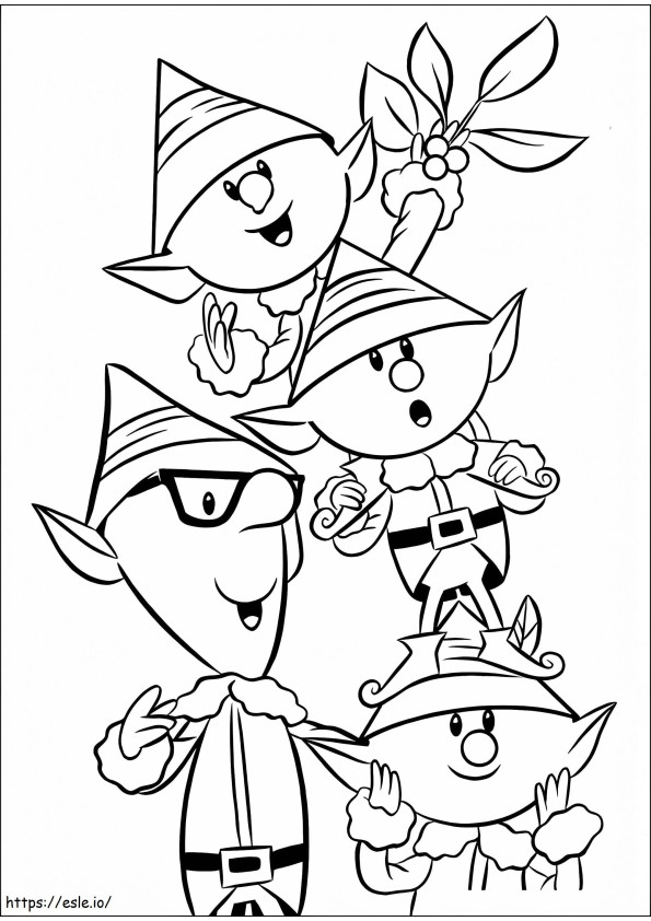 Elves From Rudolph coloring page