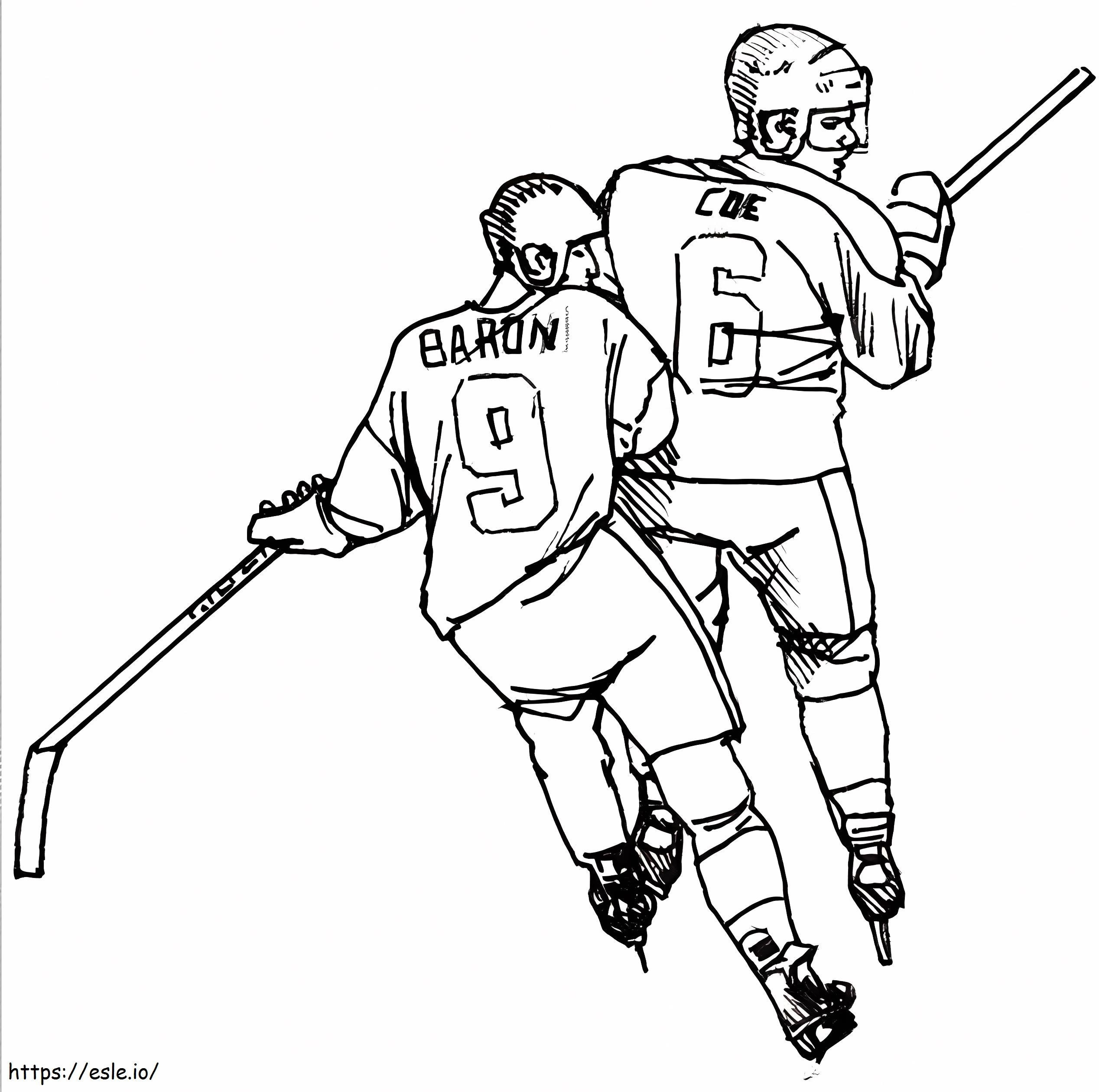 Dois jogadores de lacrosse para colorir