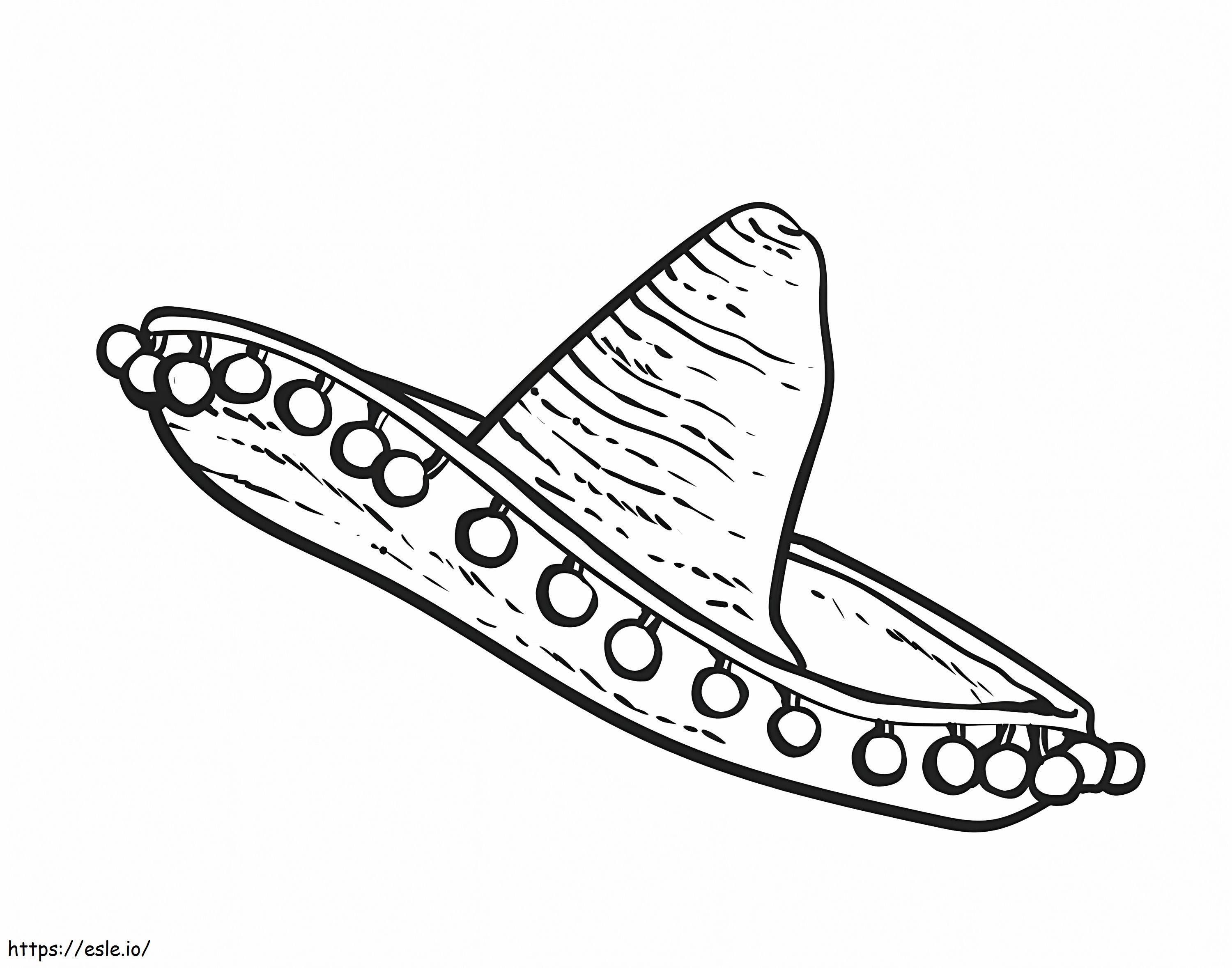 Chapéu Mexicano 1 para colorir