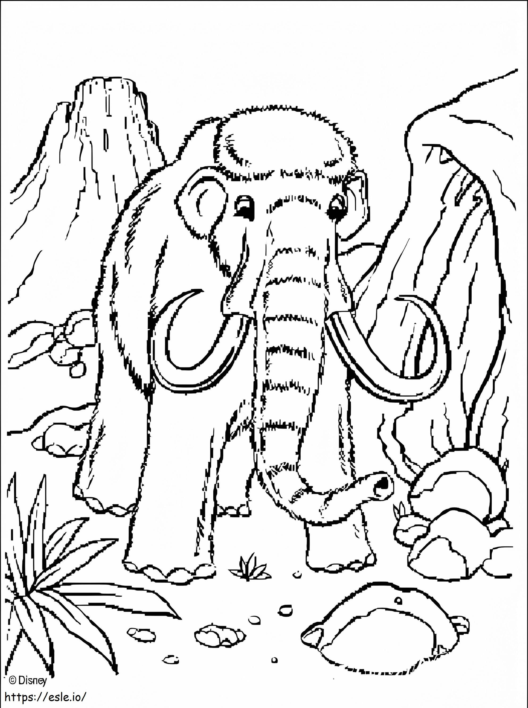 Chodzący mamut kolorowanka
