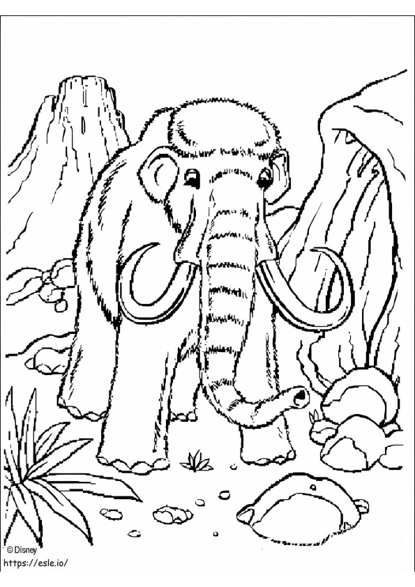 Mammoth Berjalan Gambar Mewarnai