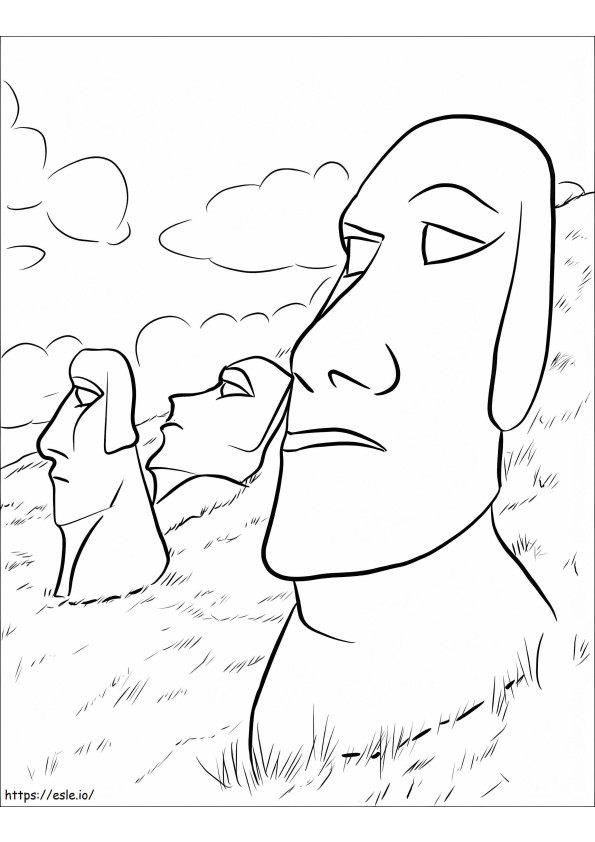 Beautiful On Easter Island coloring page