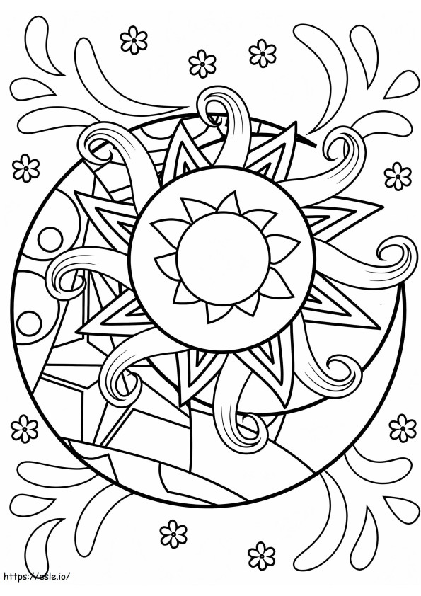 Sun And Moon For Adult coloring page