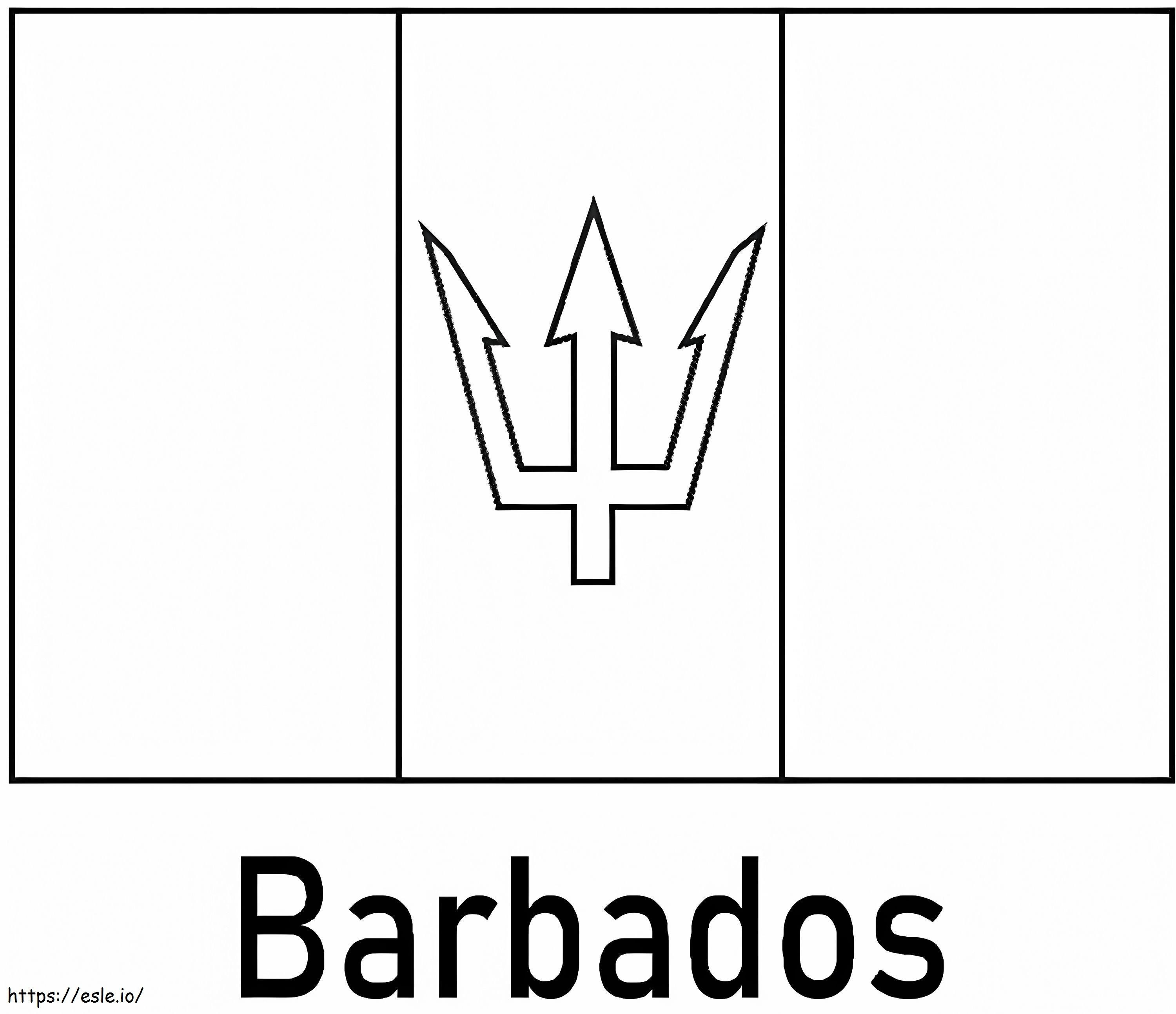 Bandiera delle Barbados da colorare