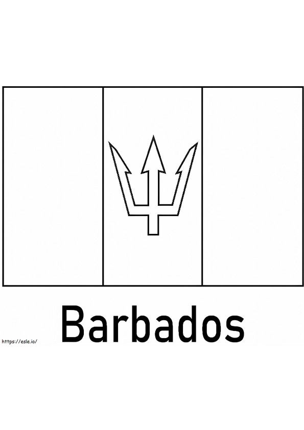 Bandeira de Barbados para colorir