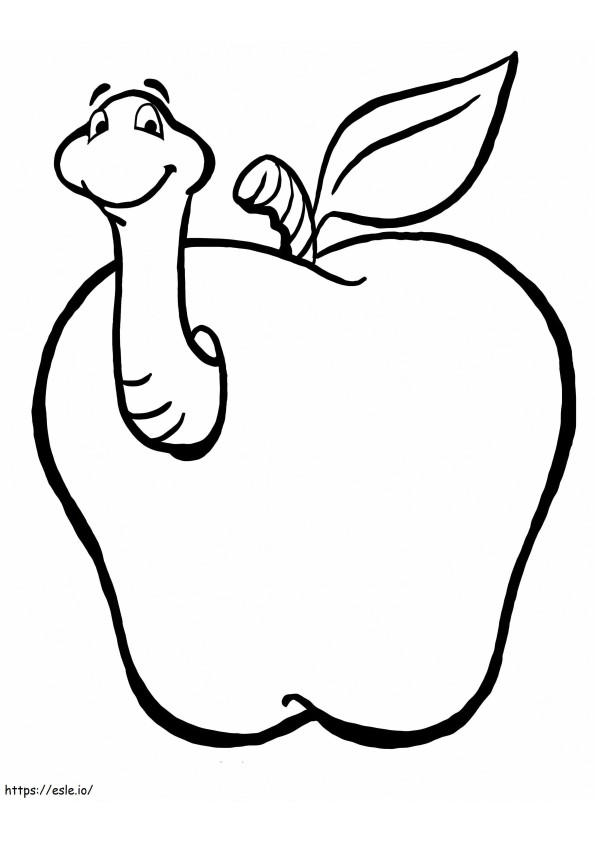 Worm In An Apple 1 coloring page