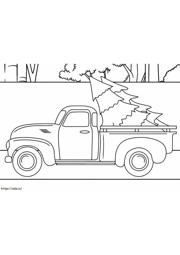 Transporte de caminhão de pinho para colorir