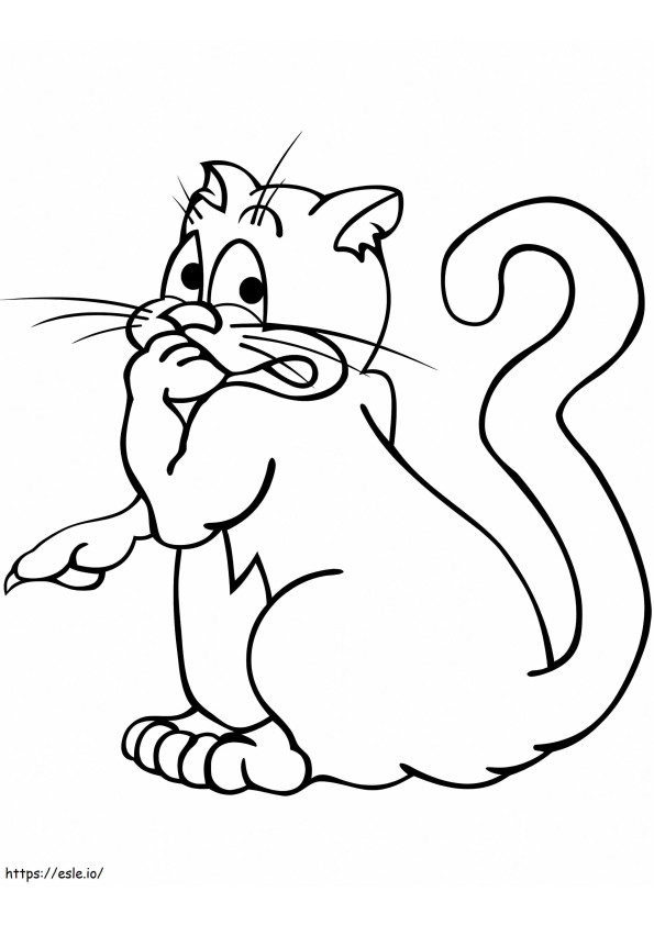 gato de dibujos animados para colorear