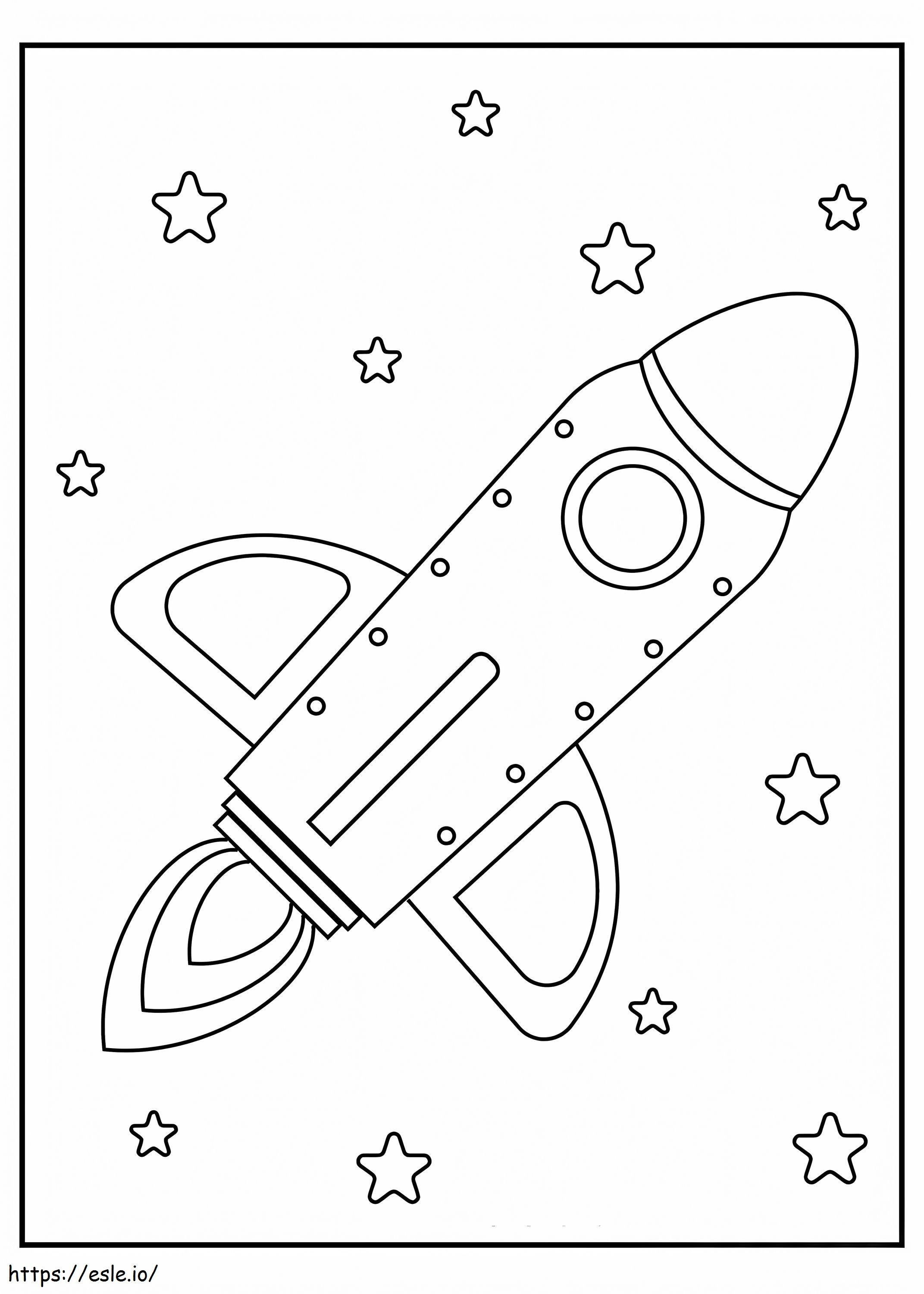 Coloriage Vaisseau spatial et étoile à imprimer dessin