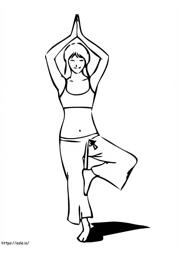 Baumpose-Yoga ausmalbilder