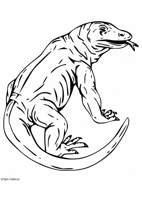 Enorme dragão de Komodo para colorir