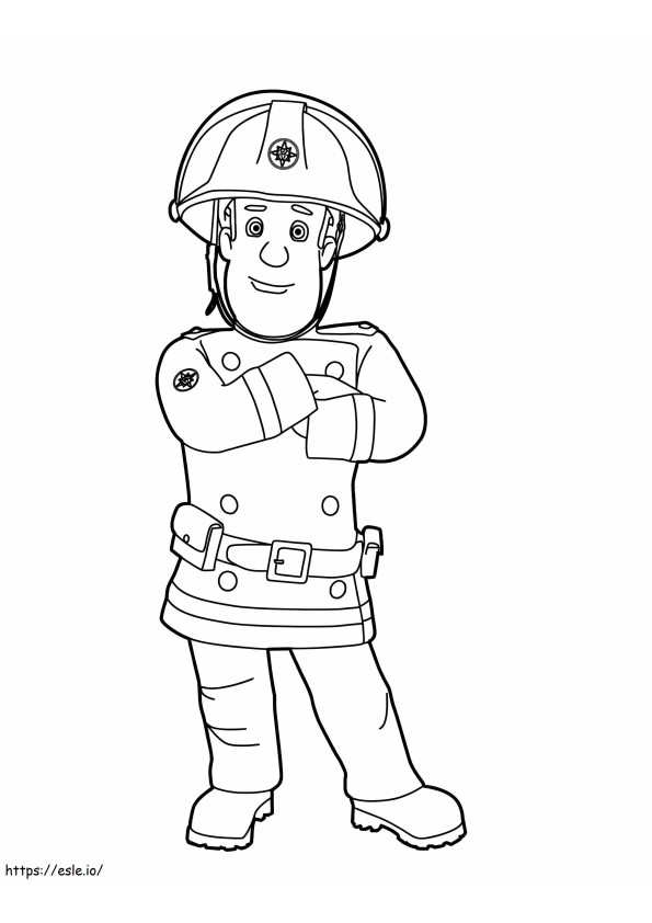 Coloriage Sam le pompier drôle à imprimer dessin