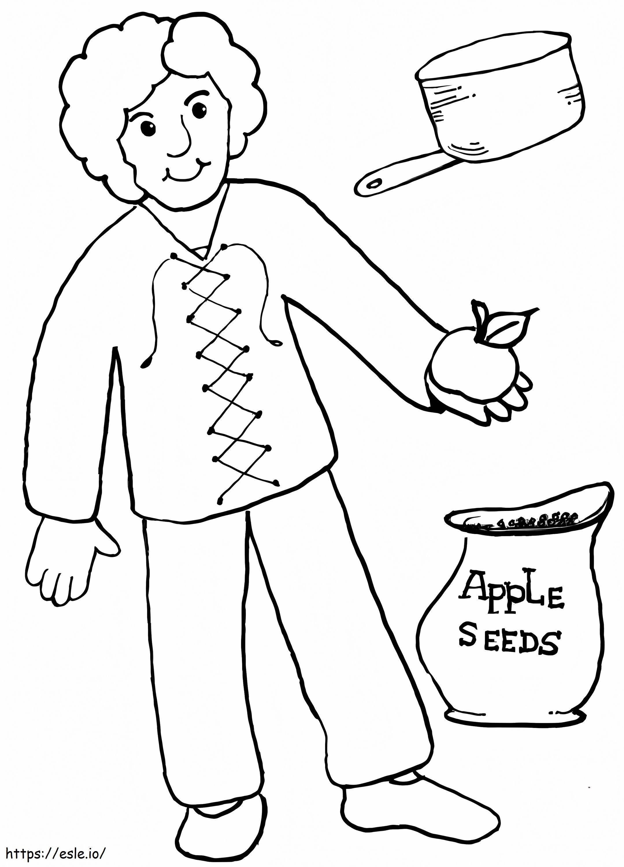 Johnny Appleseed 1 coloring page