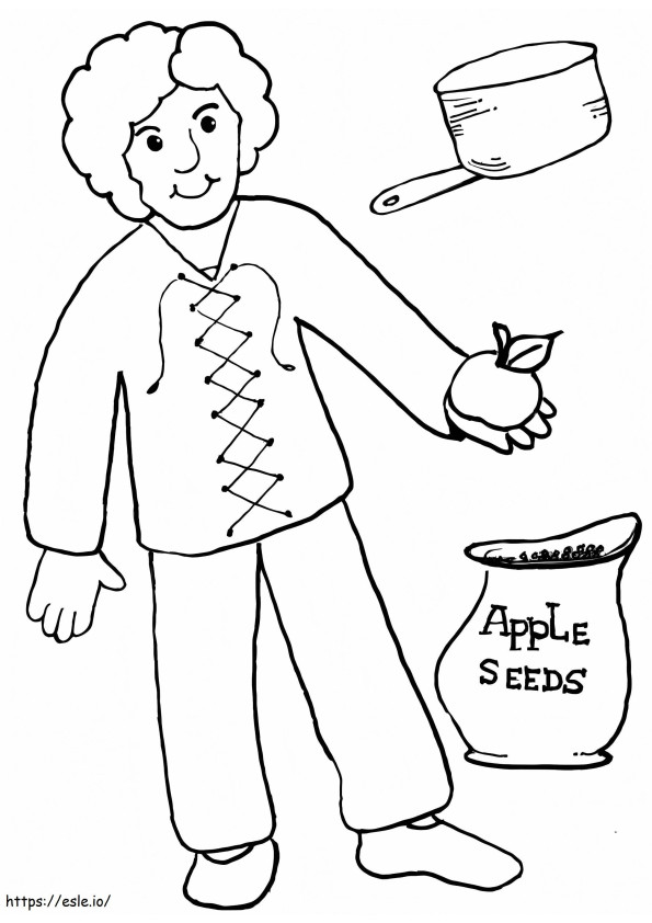 Johnny Appleseed 1 de colorat