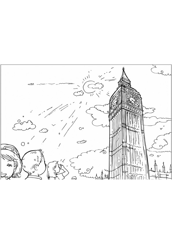 People And Big Ben coloring page