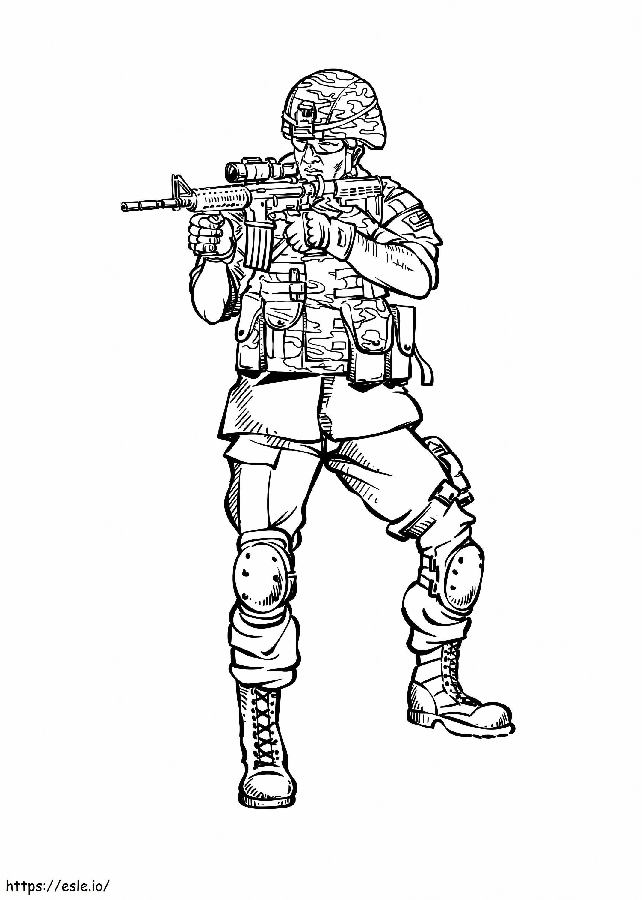 Coloriage Soldat combattant à imprimer dessin