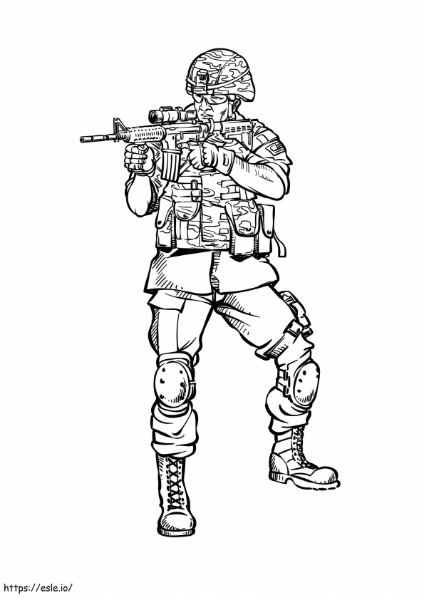 Soldier Fighting coloring page