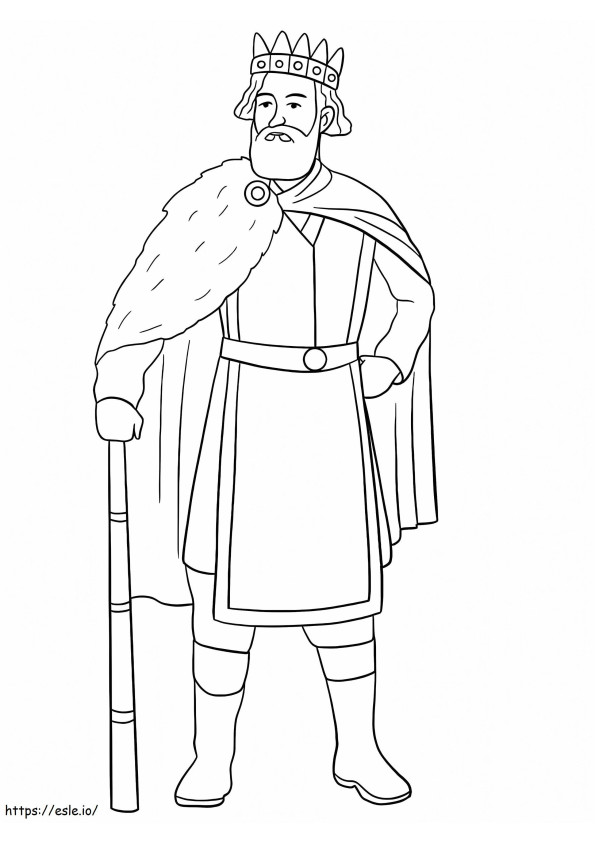 Keskiaikainen kuningas värityskuva