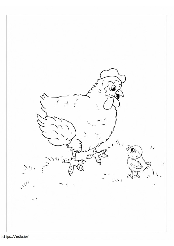Ayam dan Ayam Gambar Mewarnai