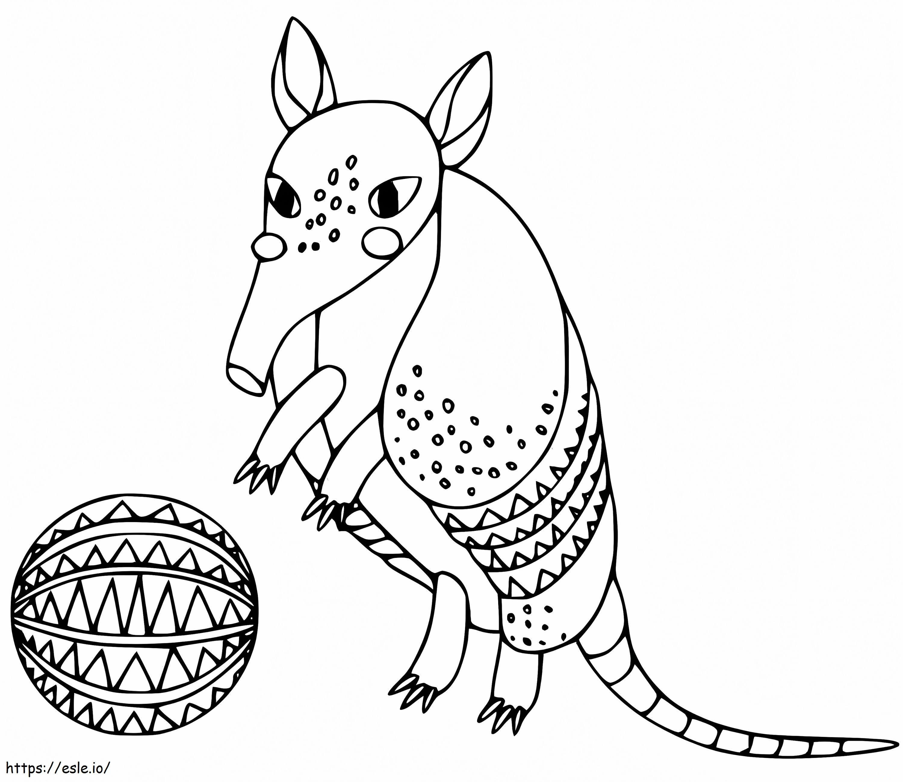 Armadillo And Ball coloring page