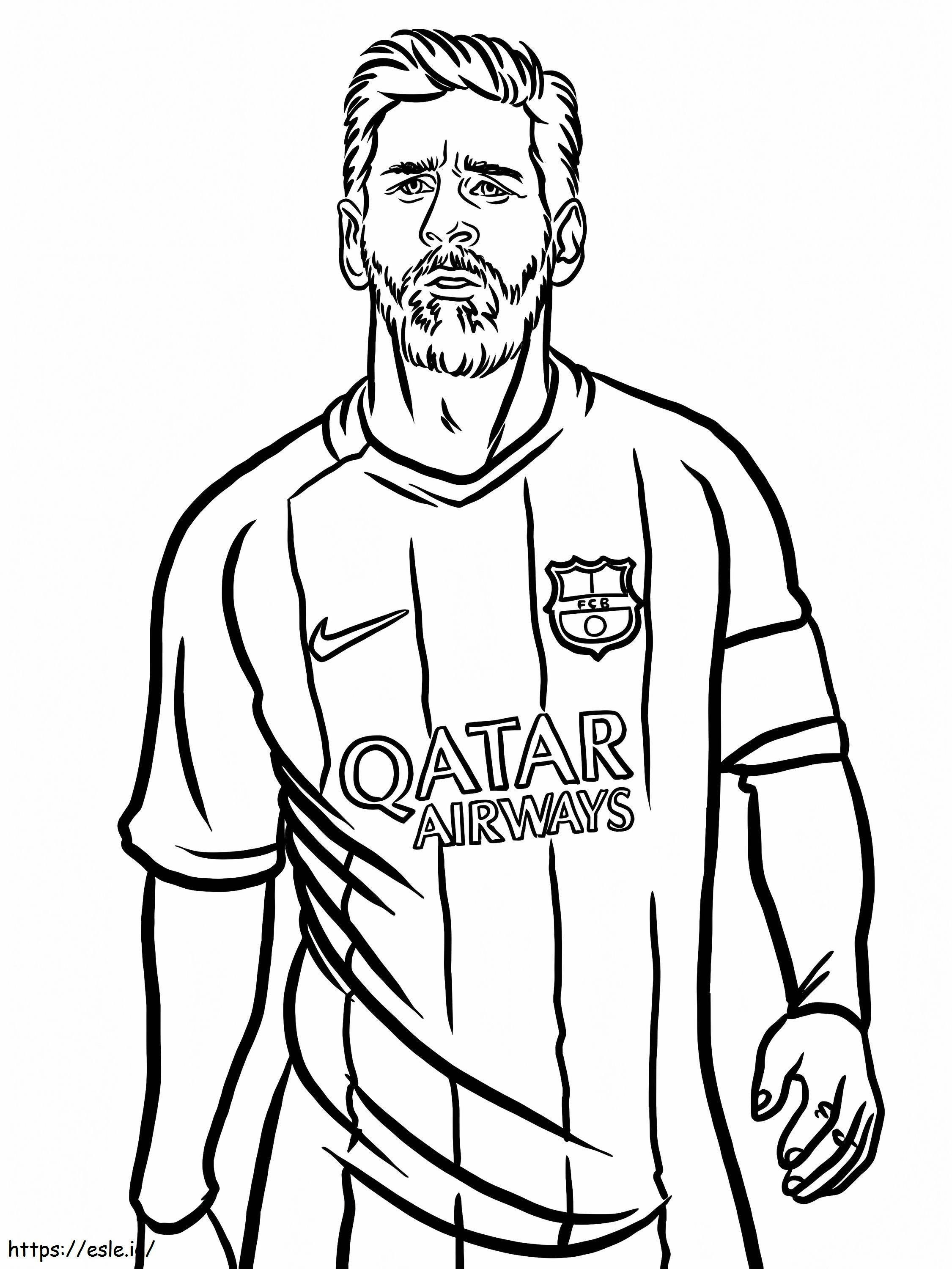 Portret Van Lionel Messi kleurplaat kleurplaat