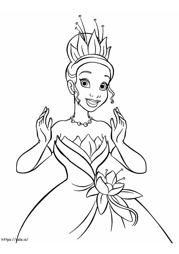 Charming Princess Tiana 3 coloring page