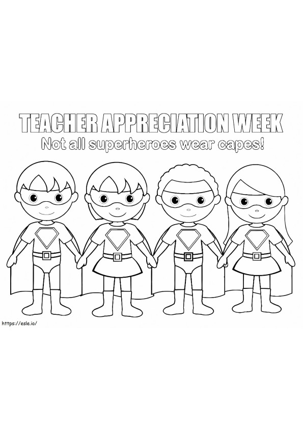 Settimana di apprezzamento degli insegnanti stampabile da colorare
